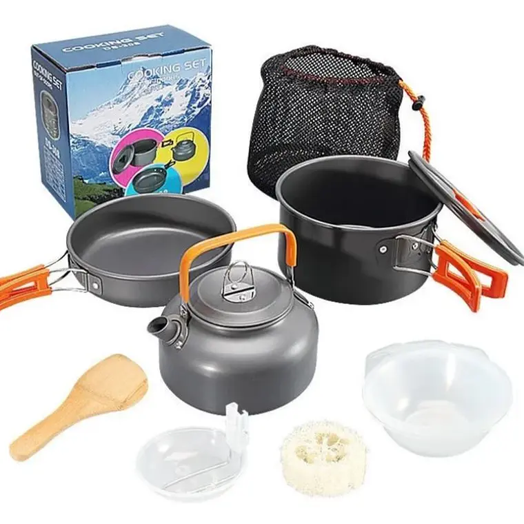 Set Ollas Outdoor Camping Cocinilla Utensilios Ds-308 2