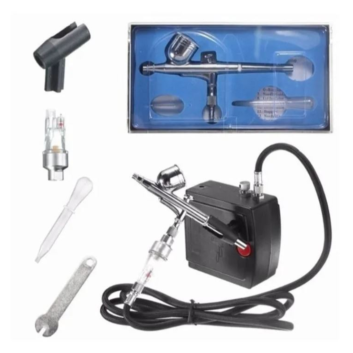 Kit Aerografo Profesional Compresor Filtro Manguera 1