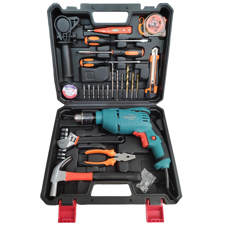 Kit De Herramientas + Taladro 710w 13mm Con Maletín 1