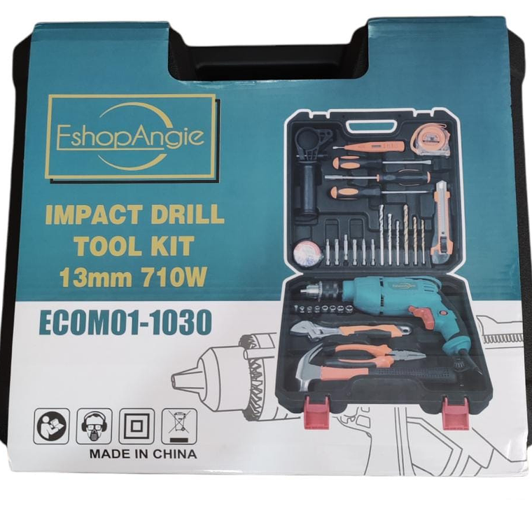 Kit De Herramientas + Taladro 710w 13mm Con Maletín 2