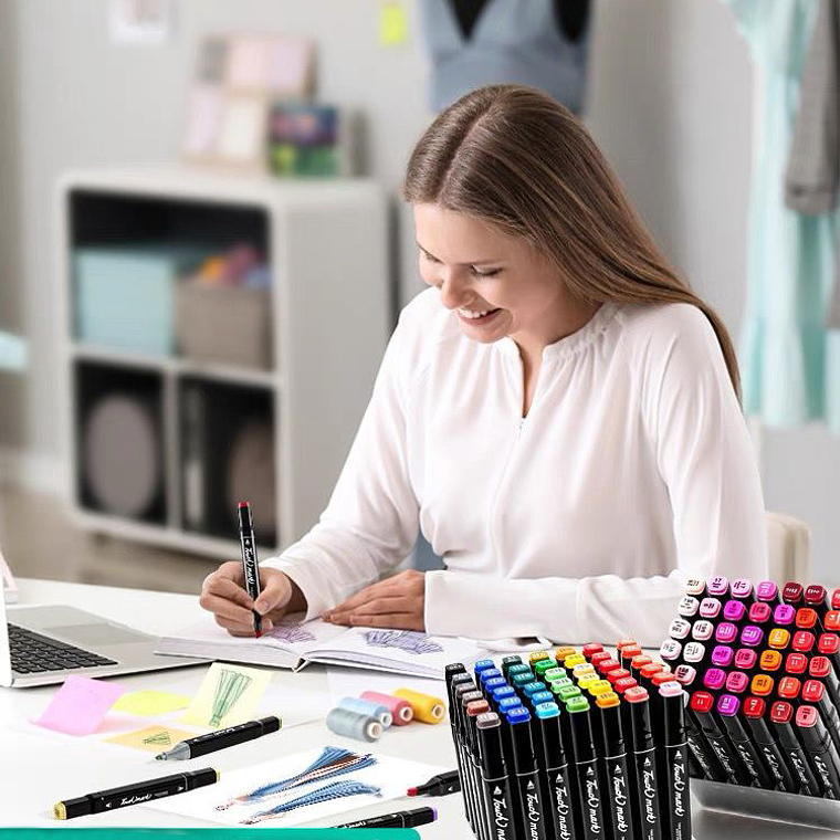 168 Lápices Marcadores Doble Con Bolsa 2