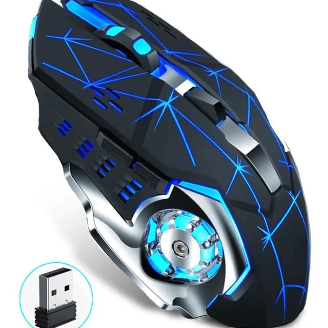 Mouse Gamer Inalámbrico Recargable Iluminado Rgb 1
