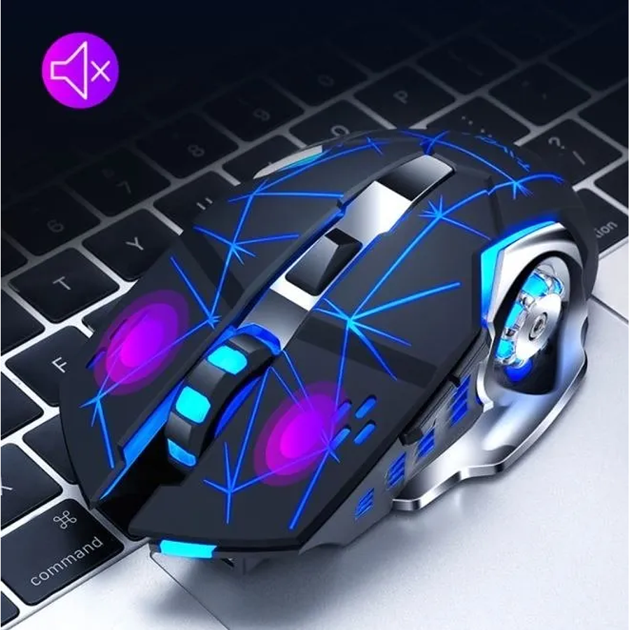 Mouse Gamer Inalámbrico Recargable Iluminado Rgb