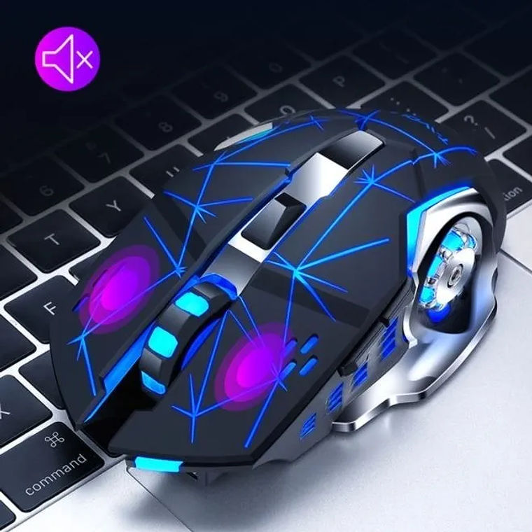 Mouse Gamer Inalámbrico Recargable Iluminado Rgb 2