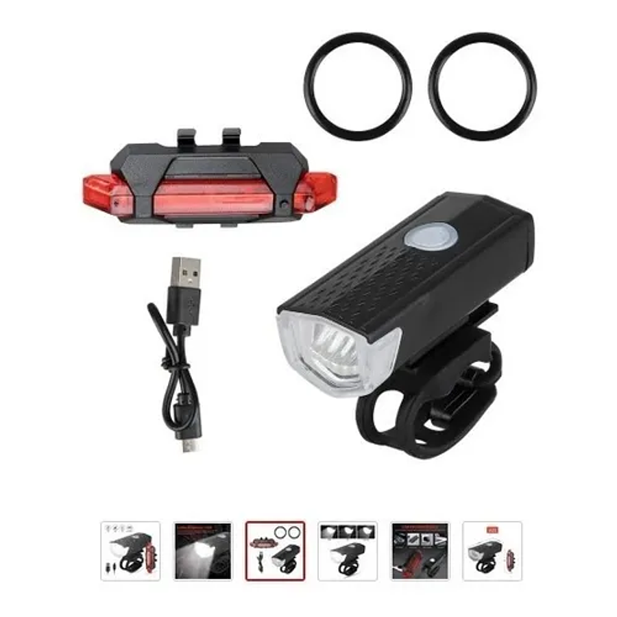 Set Luces Bicicleta Delantera Y Trasera Recargable Por Usb