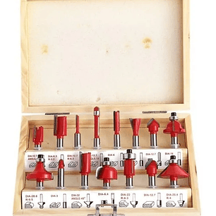 Brocas Fresas Madera Router 15 Pcs 6.35mm 1/4