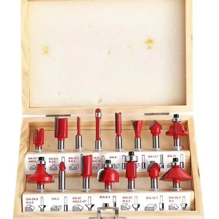 Brocas Fresas Madera Router 15 Pcs 6.35mm 1/4 1