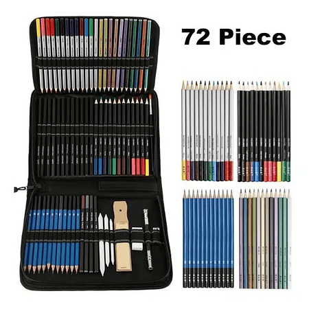 SET 72 Estuche Lápices De Colores Dibujo Profesional