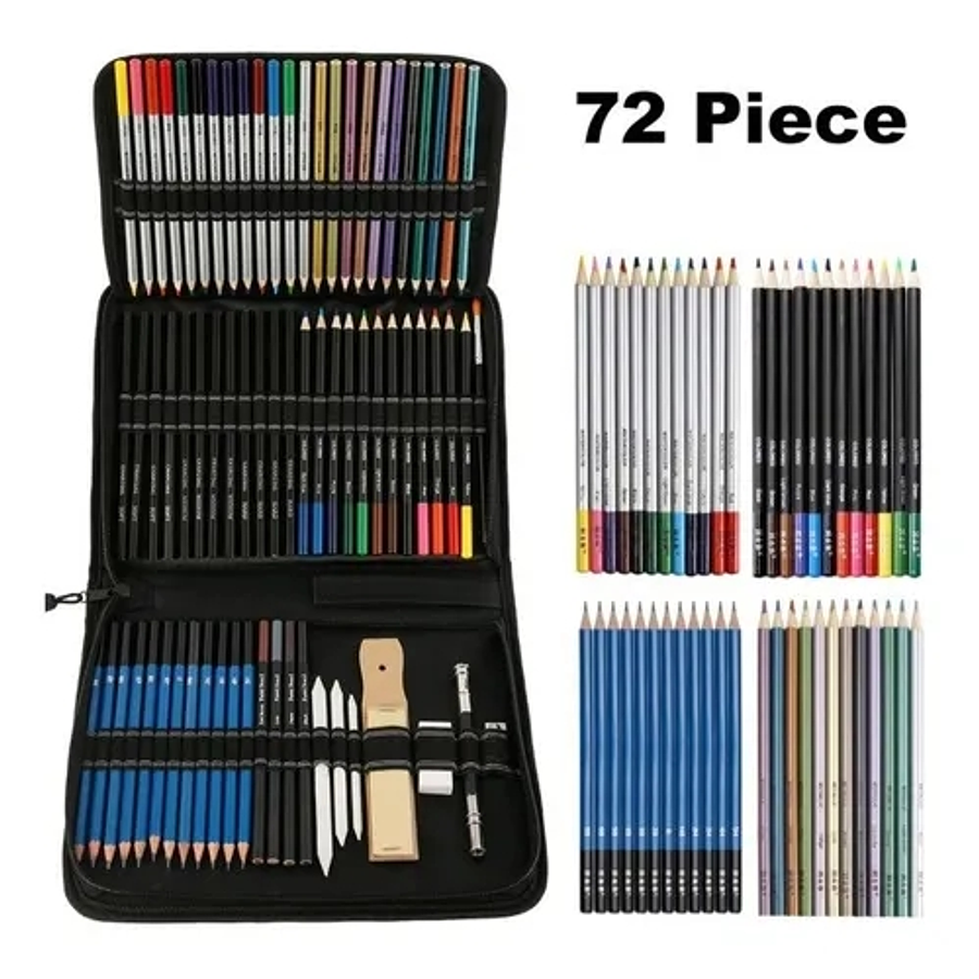 Estuche 72 Lápices De Colores Dibujo Profesional