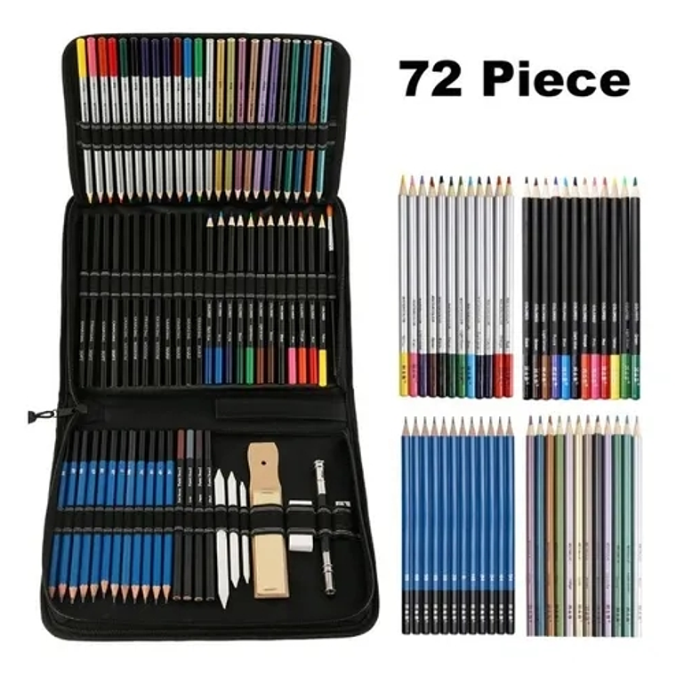 SET 72 Estuche Lápices De Colores Dibujo Profesional 1