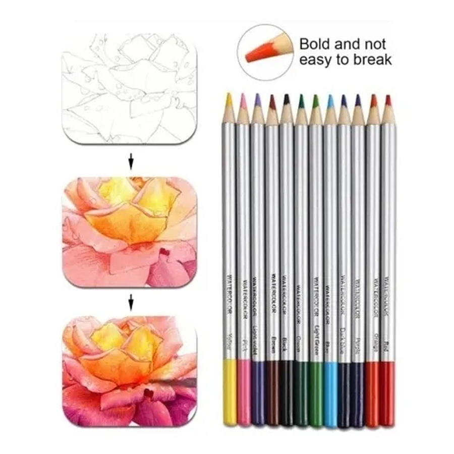 Juego de lápices de dibujo H & B, 40 piezas de lápices de dibujo y kit de  dibujo completo para artistas que incluye lápices de grafito, lápices  pastel, sacapuntas y goma de