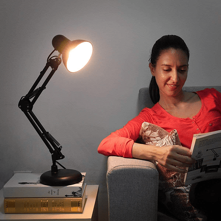 Lámpara Brazo Flexible Escritorio Estudio Base De Mesa Clip