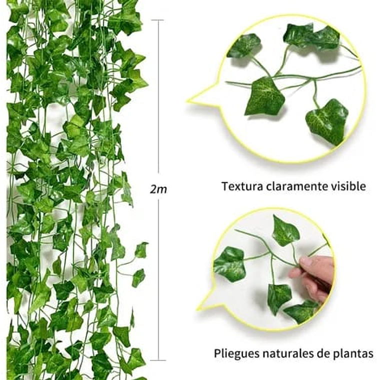 Planta Artificial Enrredadera 12 Tiras 210cm Decoración 2