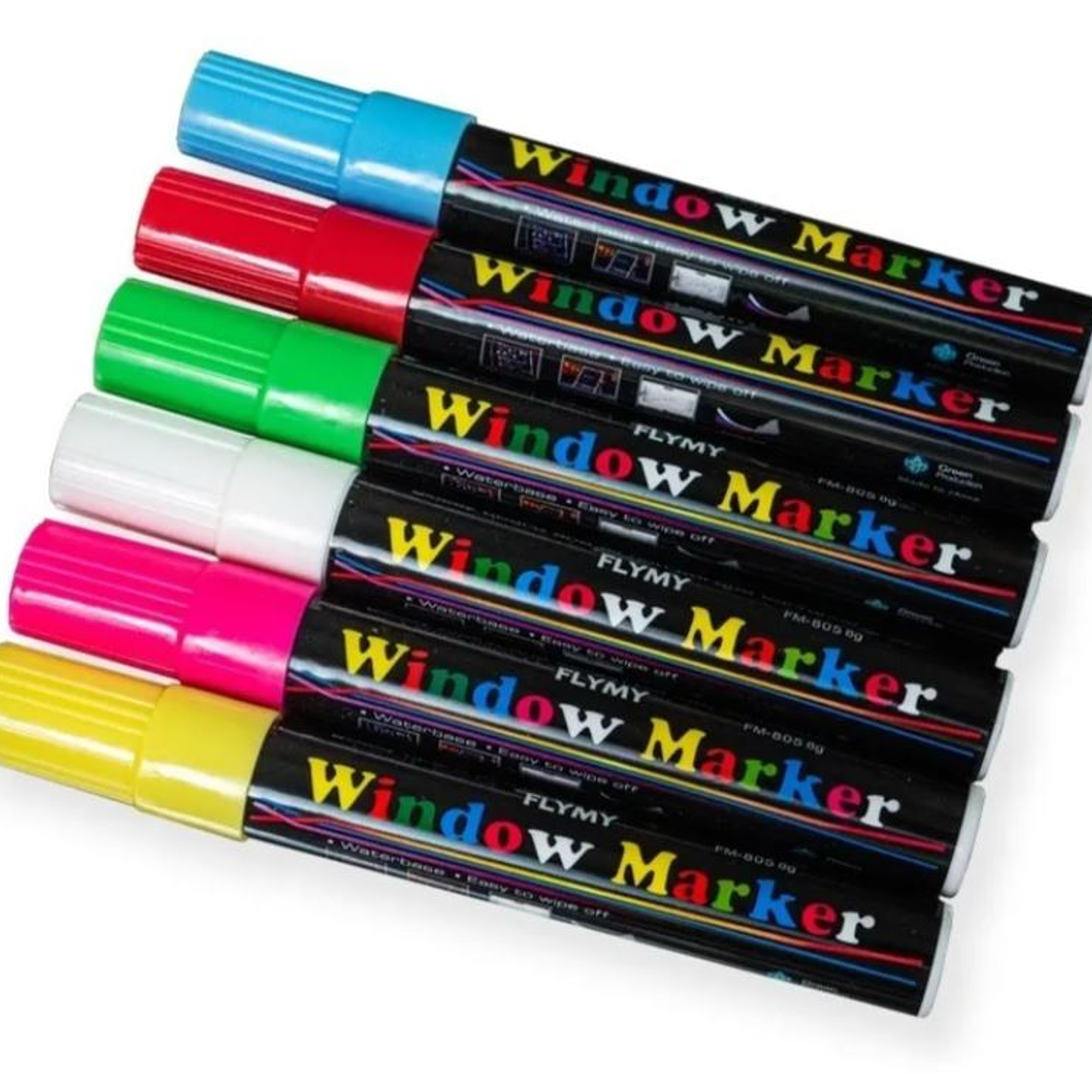 Kit 6 Plumones Tiza Liquida Para Pizarra Led, Vidrio, Fluor 1