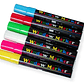 Kit 6 Plumones Tiza Liquida Para Pizarra Led, Vidrio, Fluor - Miniatura 1