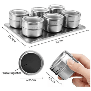 Organizador Condimentos Cocina 6 Piezas Frascos Especieros