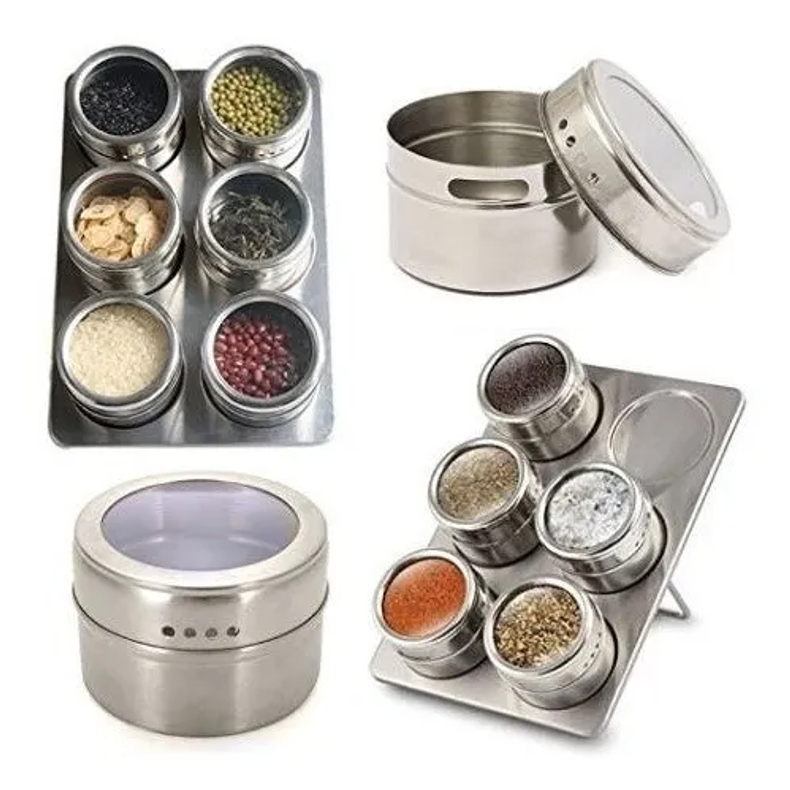 Organizador Condimentos Cocina 6 Piezas Frascos Especieros 7