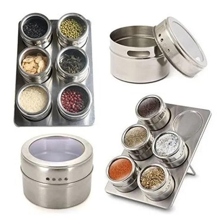 Organizador Condimentos Cocina 6 Piezas Frascos Especieros 7