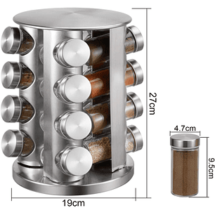 Set Condimentero Especiero Giratorio Cocina 16 Pcs