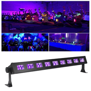 Luz Led Uv Negra Para Fiestas Fluor Ultravioleta Barra 9x3w