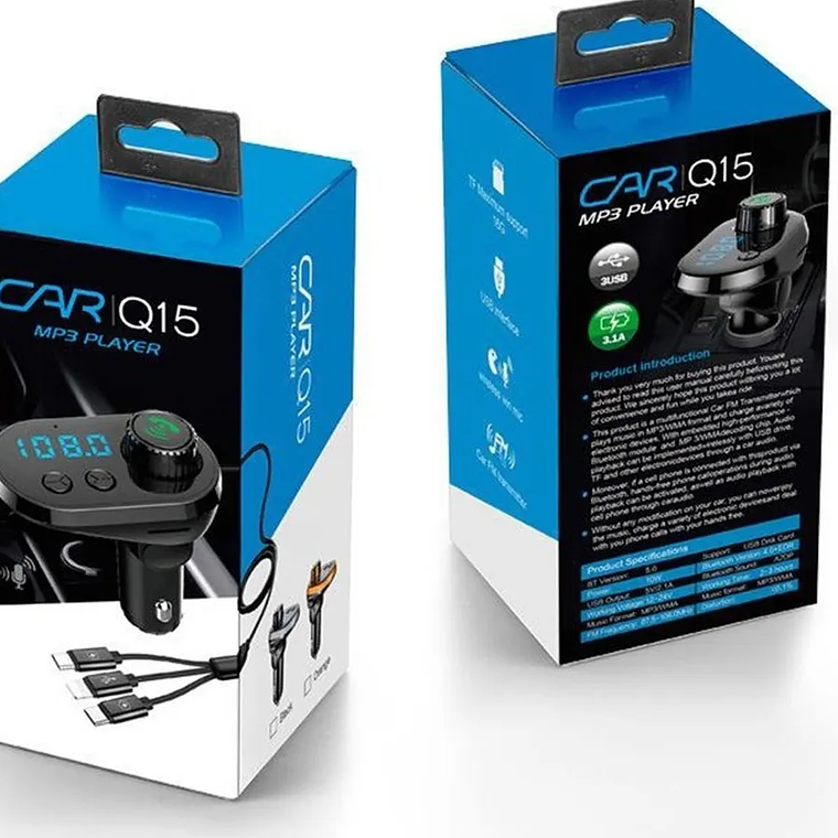 Transmisor 5 En 1 Fm Bluetooth Usb Mp3 Auto 4