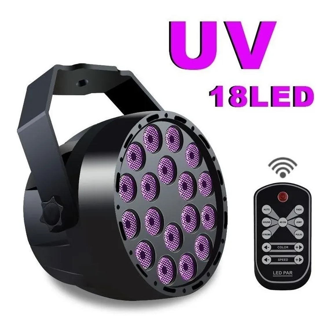 Foco Led Uv 3wx18 Ultravioleta Fiesta Fluor Dmx Control 1