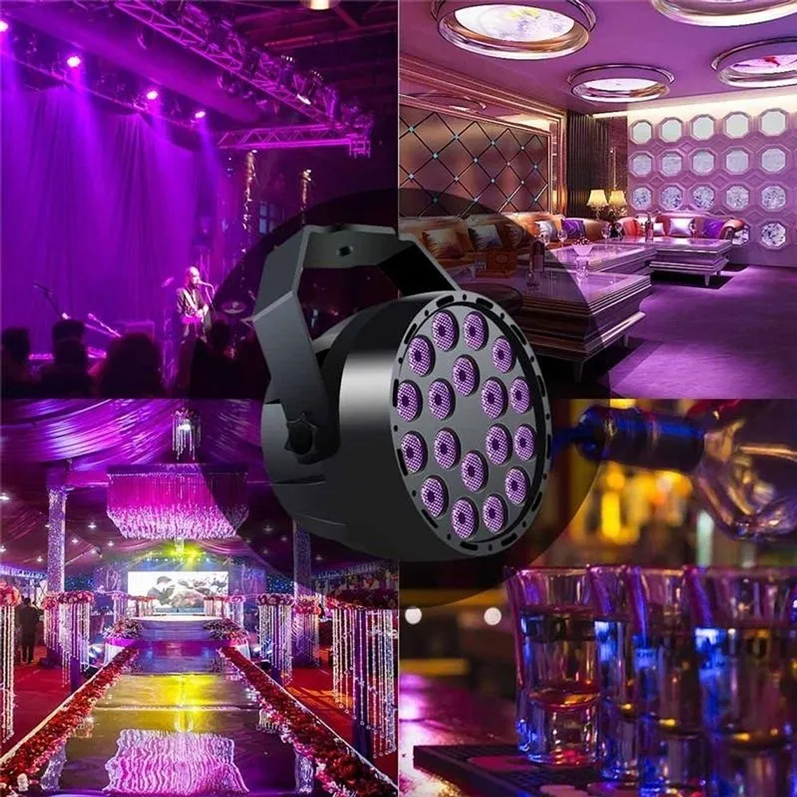 Foco Led Uv 3wx18 Ultravioleta Fiesta Fluor Dmx Control 4
