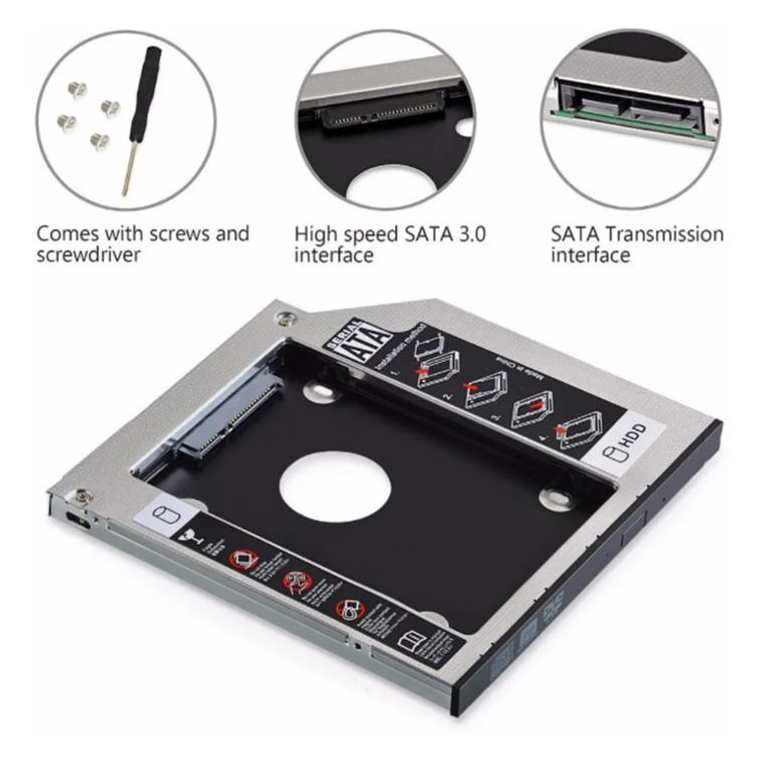 Caddy Adaptador 12.7mm Notebook Sata Hdd Ssd 2