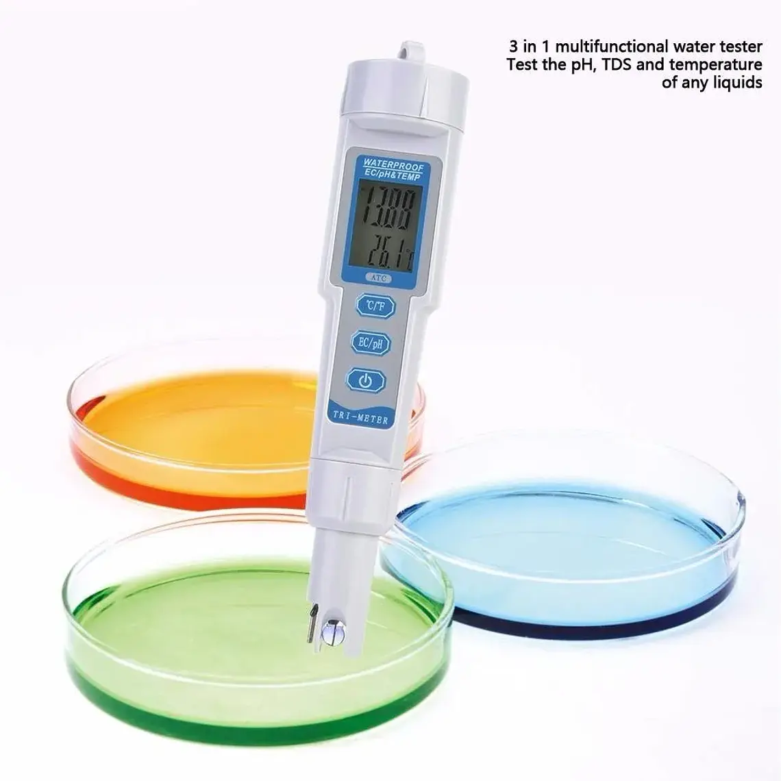 3 En 1 Medidor De Ph Ec Y Temperatura Del Agua 1