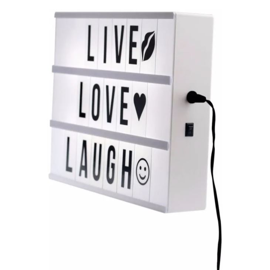 Caja De Luz Led A4 Pizarra Con Letras Y Emojis Cartel
