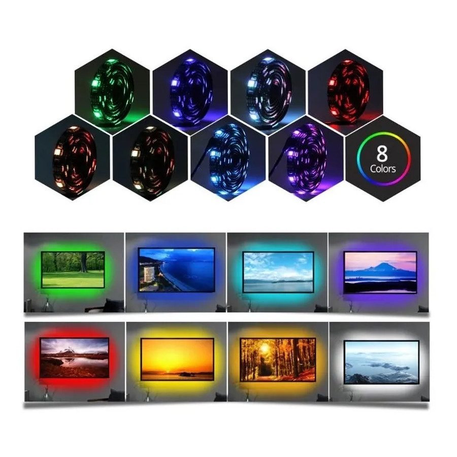 Tira Led Multicolor USB 5050 2 Metros - 001 — Universo Binario