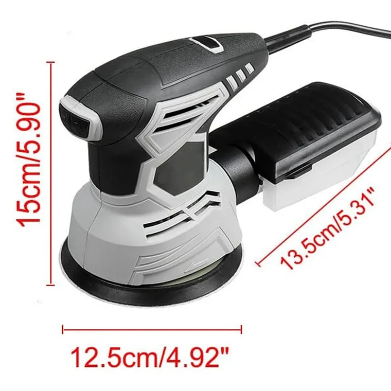 Lijadora Eléctrica 300w 125mm Metal Madera Barniz 12000r/min 4