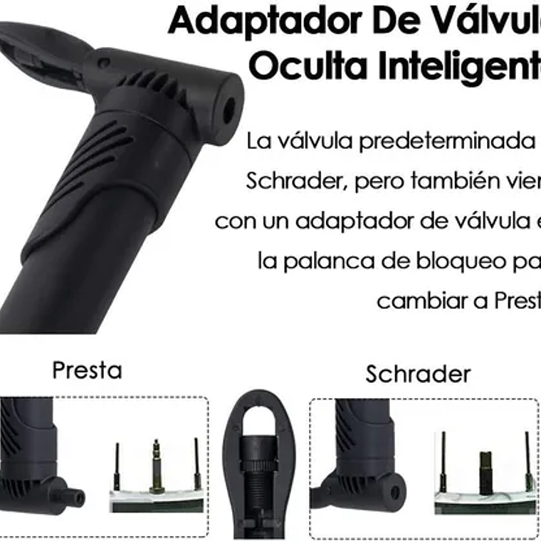 Set Bombín Inflador Manual Para Bicicleta 120 Psi 2