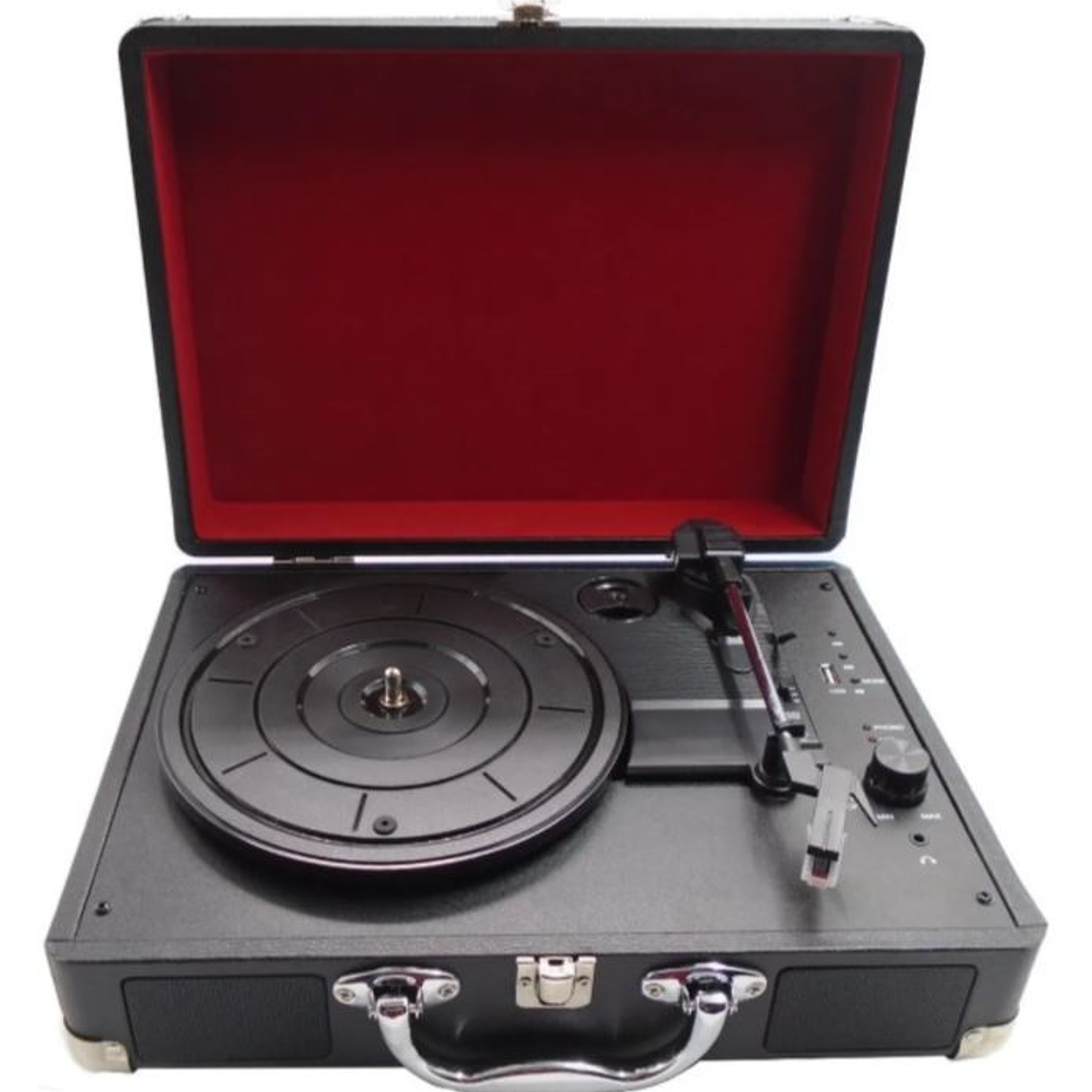 Tocadiscos Maleta Bluetooth Con Altavoces 3 Velocidades 2