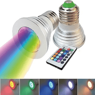 Ampolleta Dicroica E27 Rgb + Control Remoto
