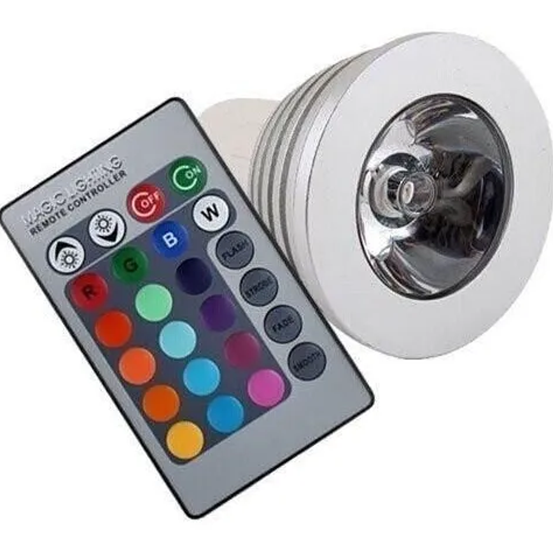 Ampolleta Dicroica E27 Rgb + Control Remoto 1