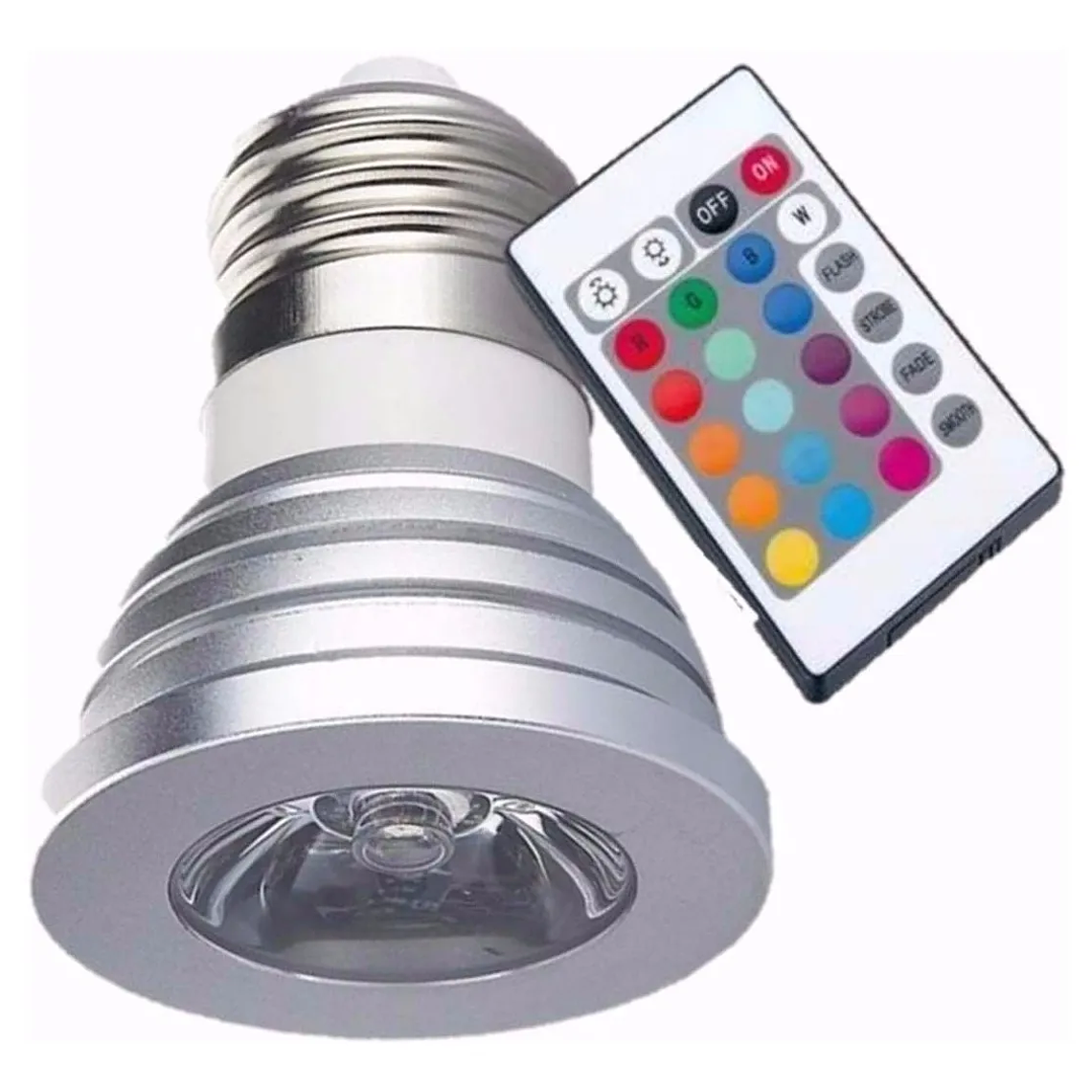 Ampolleta Dicroica E27 Rgb + Control Remoto 5