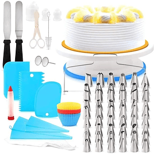 Kit Decoración Para Repostería Con Soporte Giratorio 106 Pcs