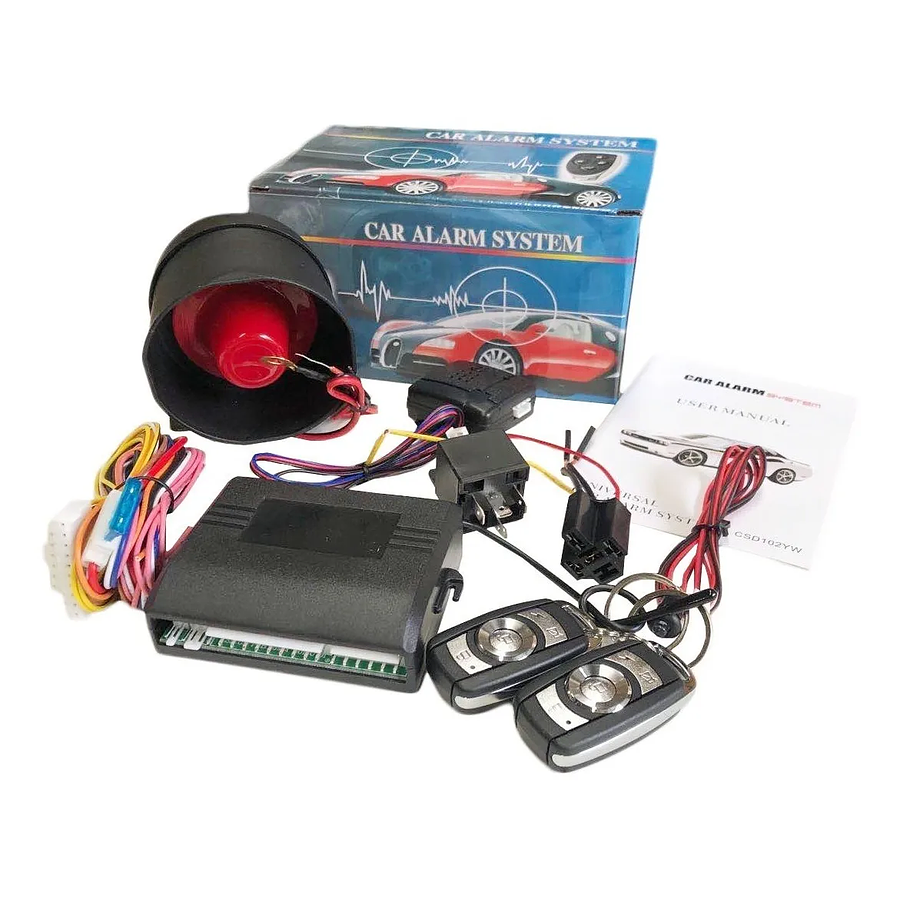 Kit Alarma De Auto Sistema Robos Seguridad 2 Mandos