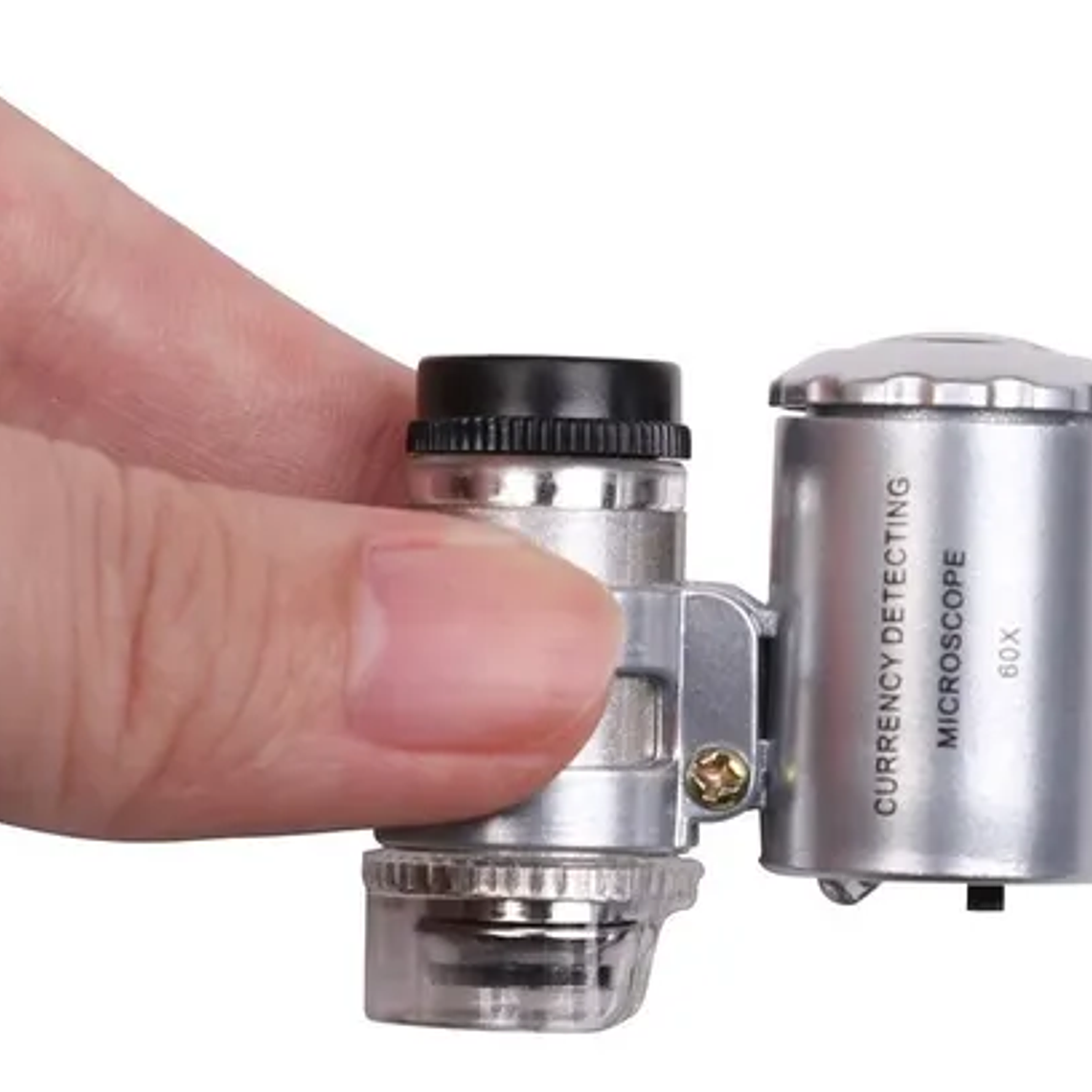 Microscopio Lupa De Bolsillo Luz Led/uv 60x 2