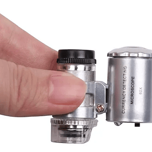 Microscopio Lupa De Bolsillo Luz Led/uv 60x