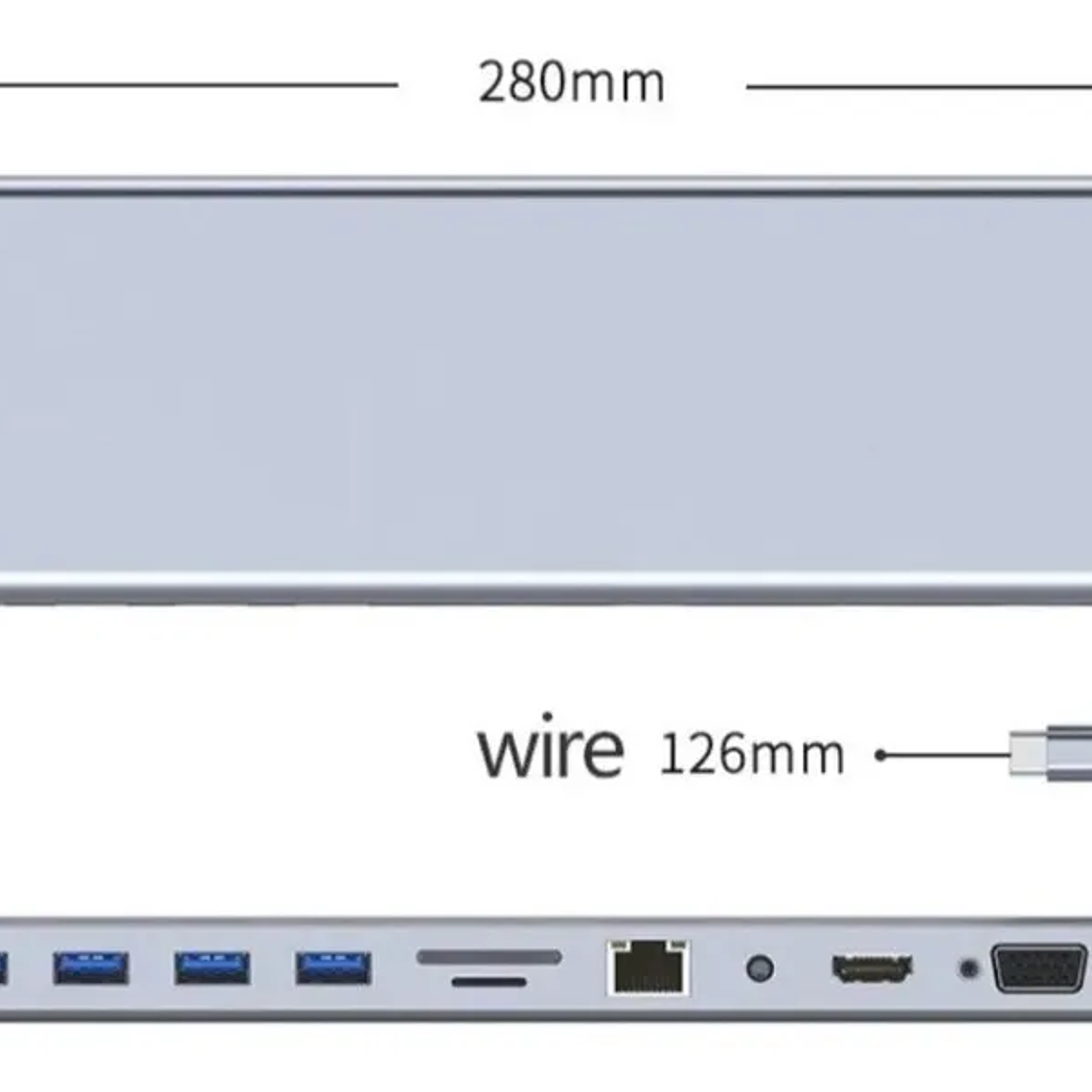 Adaptador Hub 11 En 1 Usb Tipo C Usb-c Hdmi Vga Usb Lan Sd 4