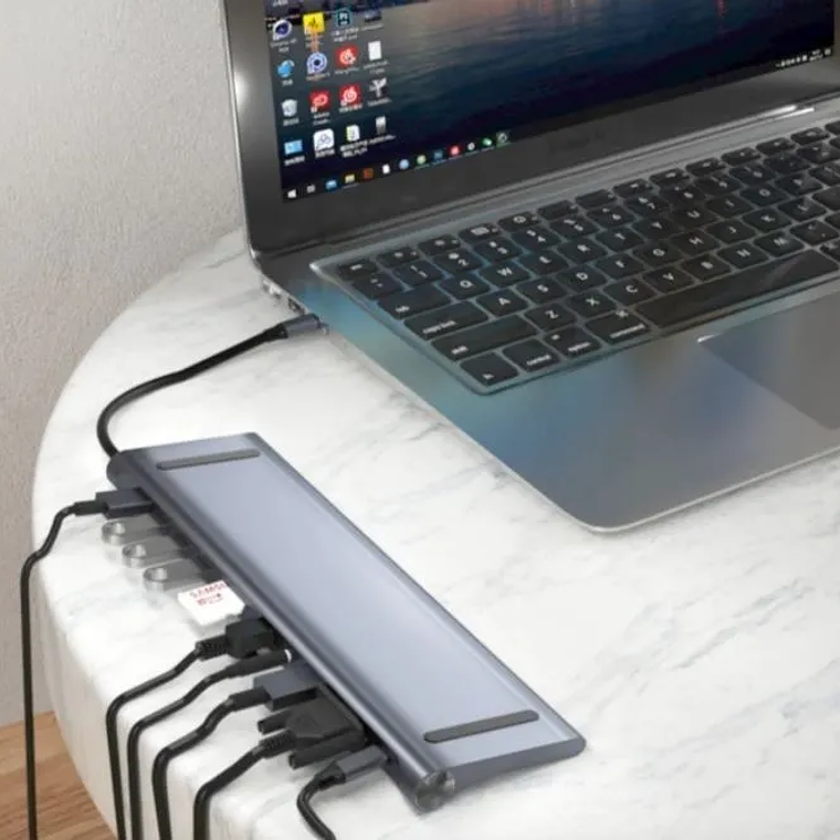 Adaptador Hub 11 En 1 Usb Tipo C Usb-c Hdmi Vga Usb Lan Sd 5