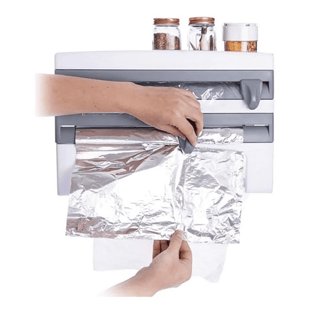 Organizador de cocina 4 en 1 Porta papel aluminio Porta papel toalla Fil  Condimentero
