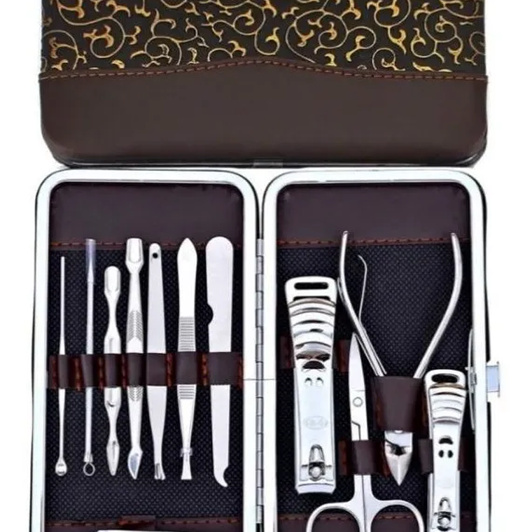 Estuche 12 Pcs Manicure Pedicure Acero Inoxidable 2