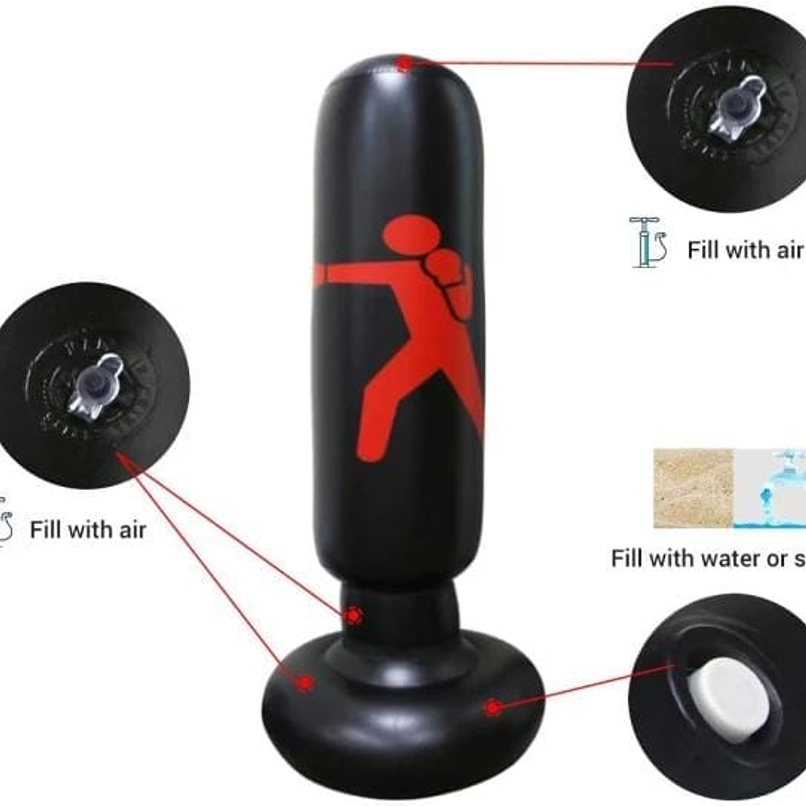 Saco De Boxeo Inflable + Inflador 3