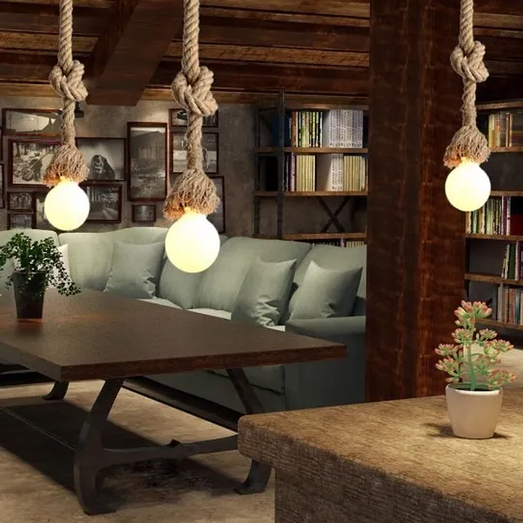 Lampara Colgante Soga Decorativo Vintage E27 3