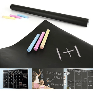 Pizarra Sticker Autoadhesiva Vinilo + Tizas Surtidas