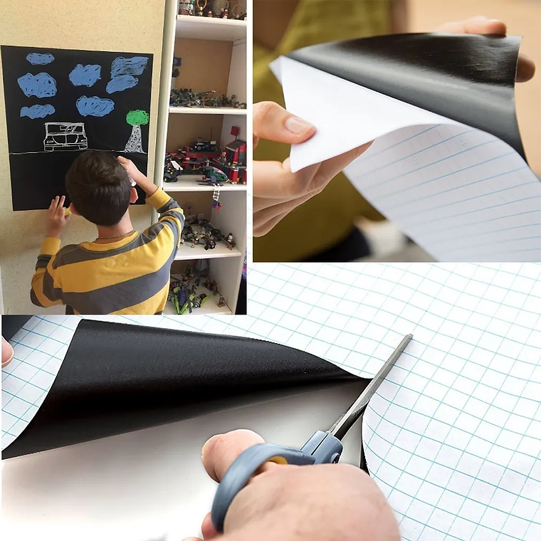 Pizarra Sticker Autoadhesiva Vinilo + Tizas Surtidas 3