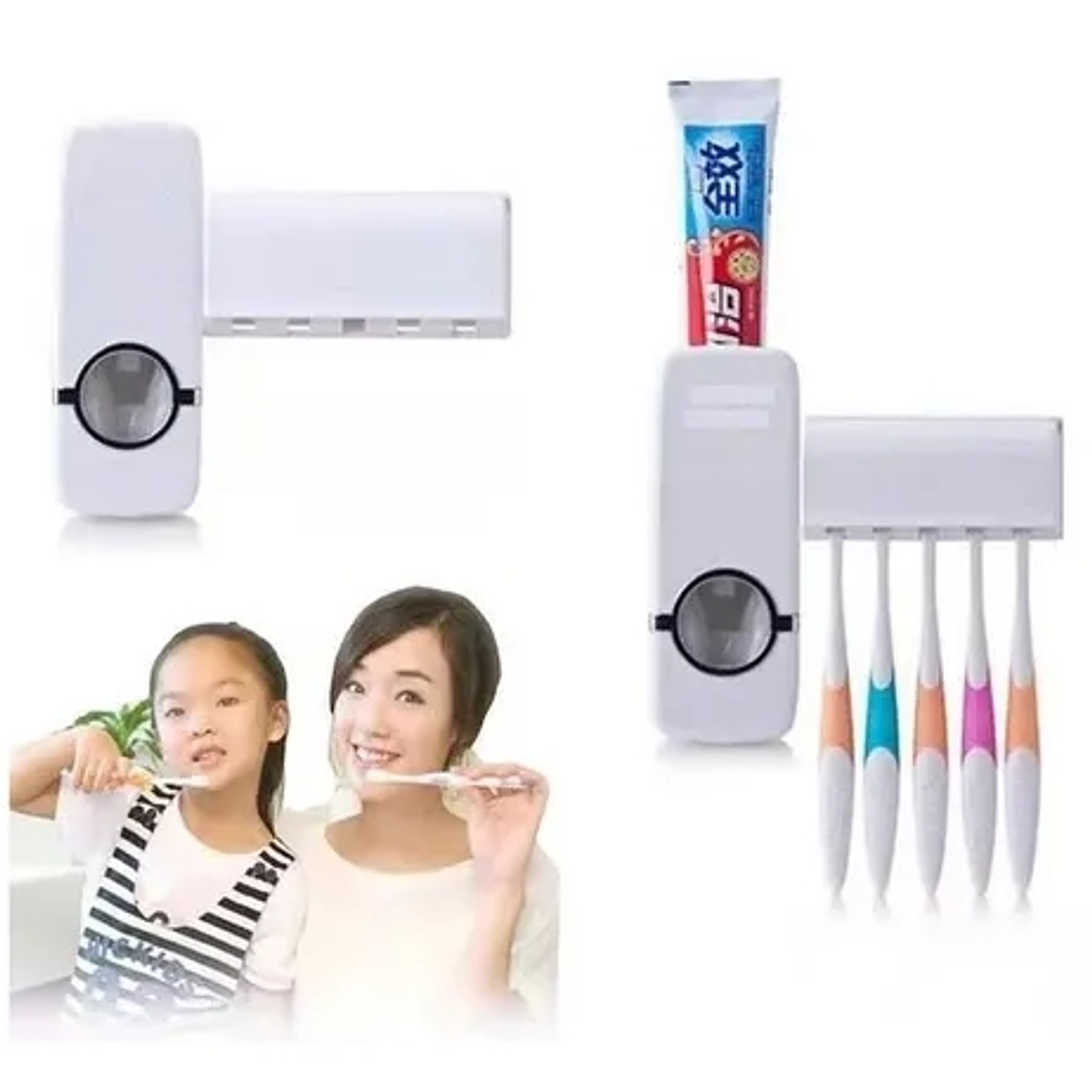 Dispensador Automático Pasta Dientes Porta Cepillo 1
